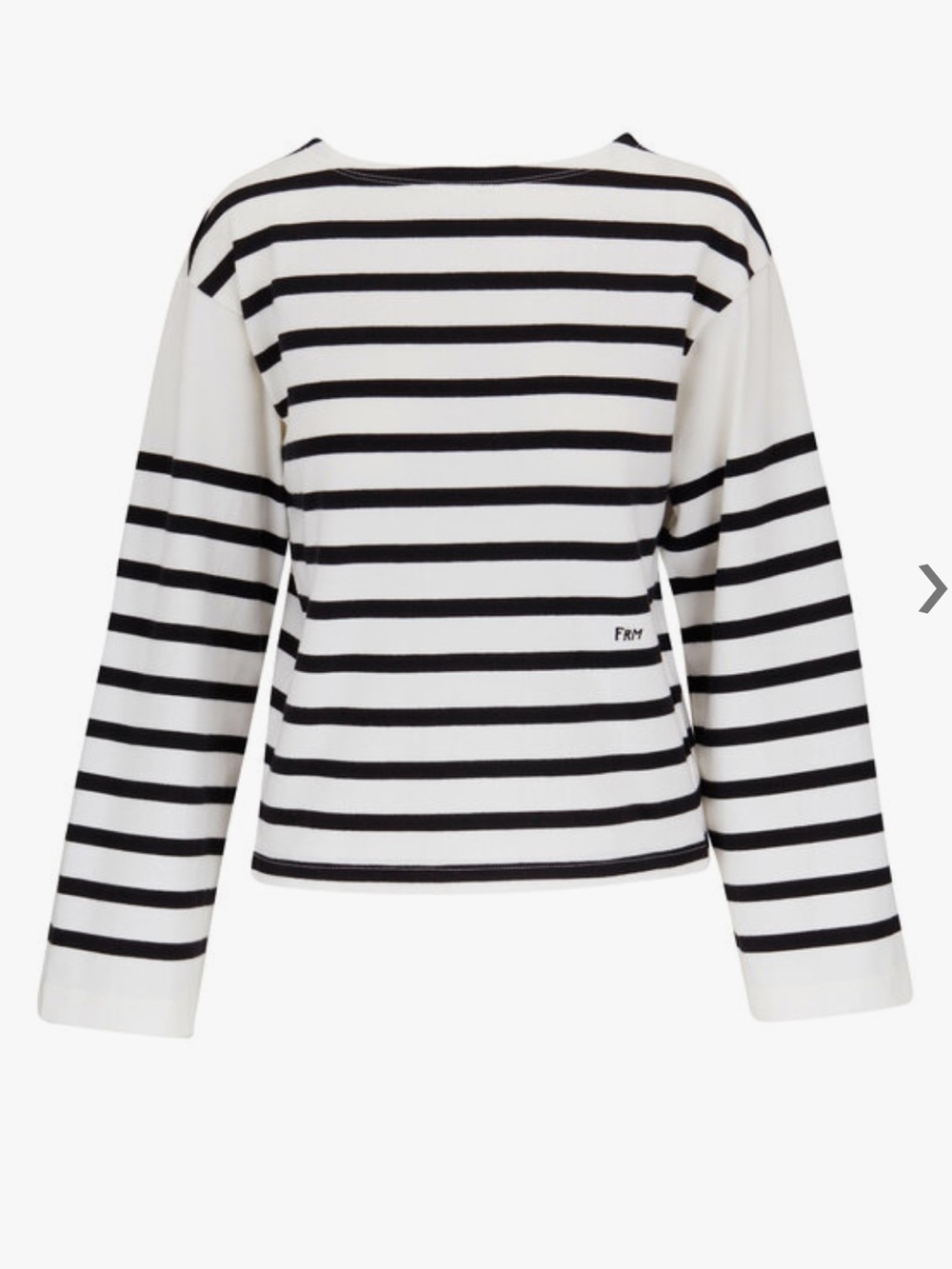 Frame Denim Black and White Striped Crewneck Knit Top L